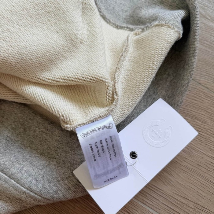 1:1 quality version Triple Cross Patch Embroidery Grey Flocking Hoodie 29306317
