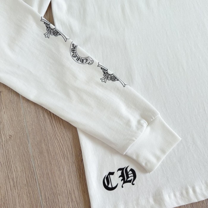 1:1 quality version Cross Sanskrit Scroll Print Long Sleeve T-Shirt 2 colors 29306222