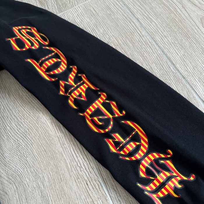 1:1 quality version Sword Vine Stripe Color Block Sanskrit Print Long Sleeve T-Shirt 29306221