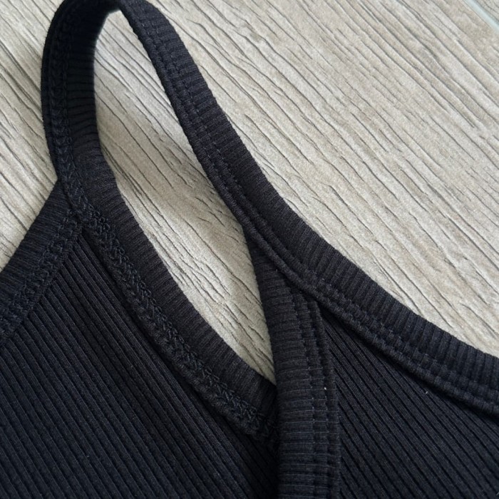 1:1 quality version Cross Flower Embroidery Knit Cami Top 3 colors 29306376