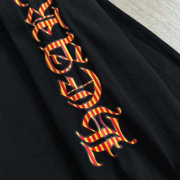 1:1 quality version Sword Vine Stripe Color Block Sanskrit Print Long Sleeve T-Shirt 29306221