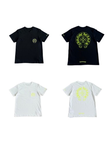 1:1 quality version Back Fluorescent Yellow-Green Horseshoe Cross Print Tee 2 colors 29306217