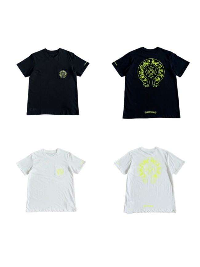 1:1 quality version Back Fluorescent Yellow-Green Horseshoe Cross Print Tee 2 colors 29306217