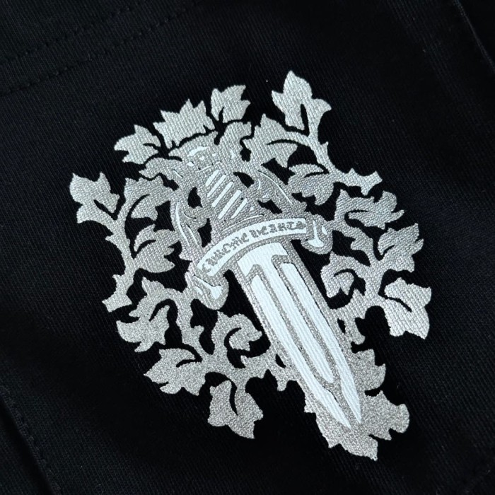 1:1 quality version Sword Vine Sanskrit Silver Foil Glitter Long Sleeve T-Shirt 2 colors 29306219