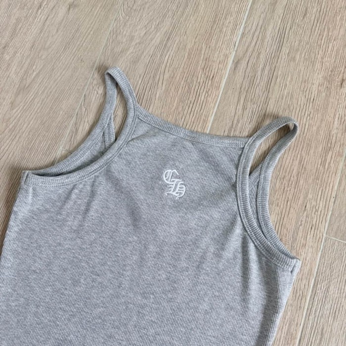 1:1 quality version Cross Flower Embroidery Knit Cami Top 3 colors 29306376