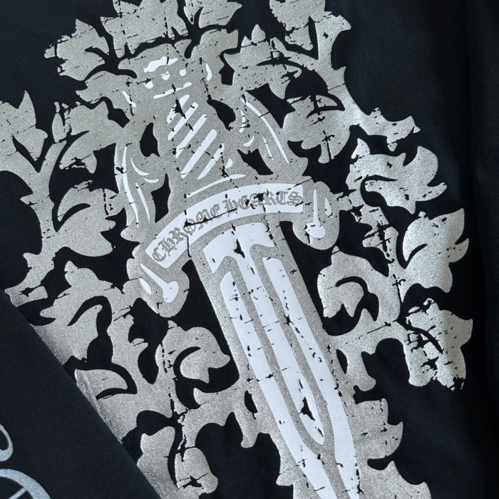 1:1 quality version Sword Vine Sanskrit Silver Foil Glitter Long Sleeve T-Shirt 2 colors 29306219