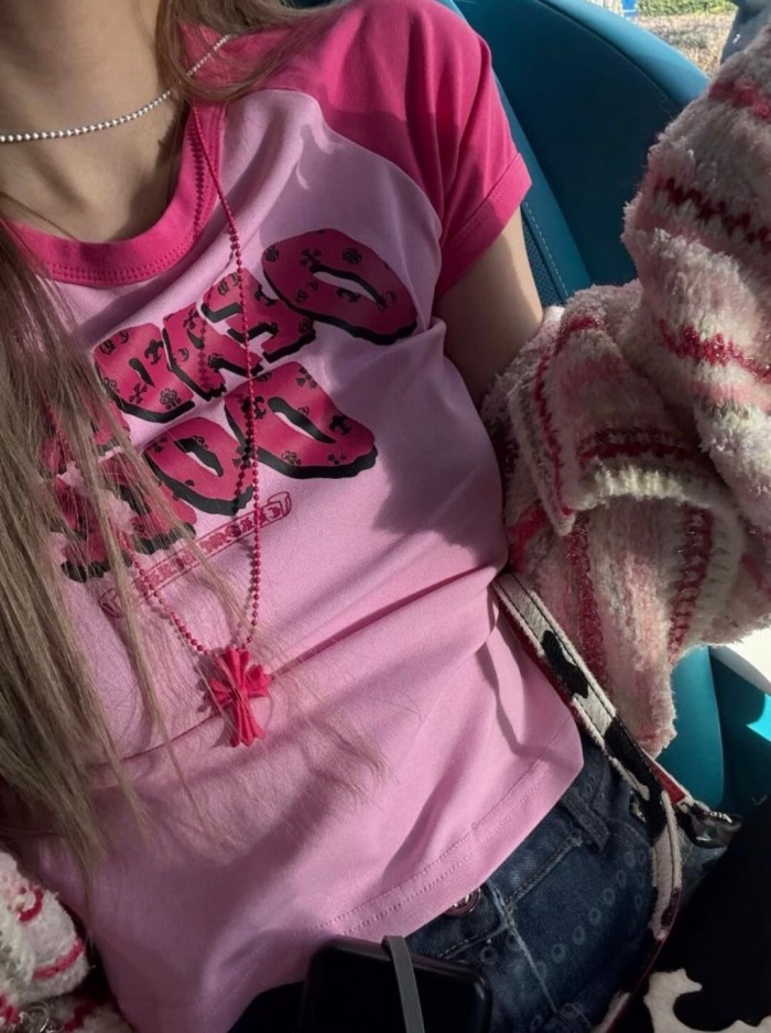 1:1 quality version Deadly Doll Raglan Sleeve Girl Group Style Print Tee 5 colors 29306360