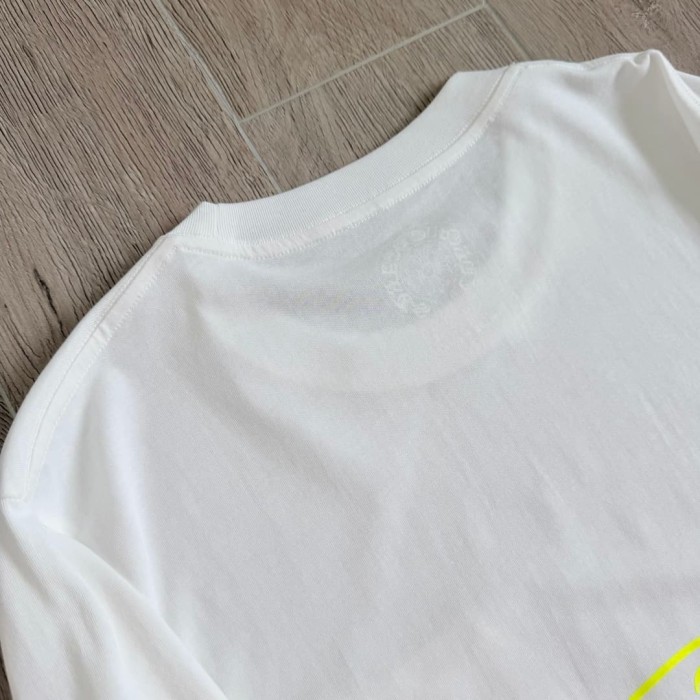 1:1 quality version Back Fluorescent Yellow-Green Horseshoe Print Long Sleeve T-Shirt 2 colors 29306218