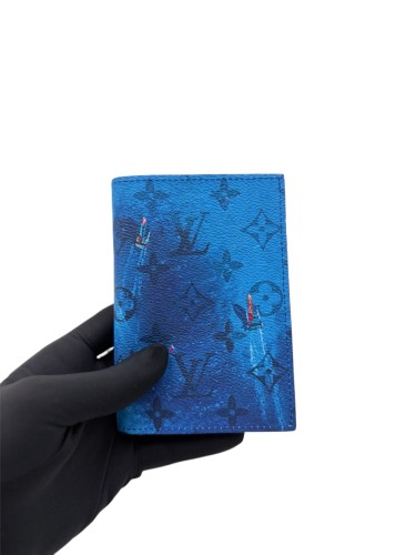 Water Ski Sport Printed Passport Holder Gradient Blue Pattern PU Leather Multi Card Slots Passport Cover 29306315