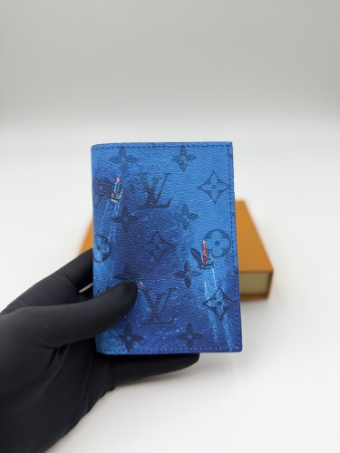 Water Ski Sport Printed Passport Holder Gradient Blue Pattern PU Leather Multi Card Slots Passport Cover 29306315