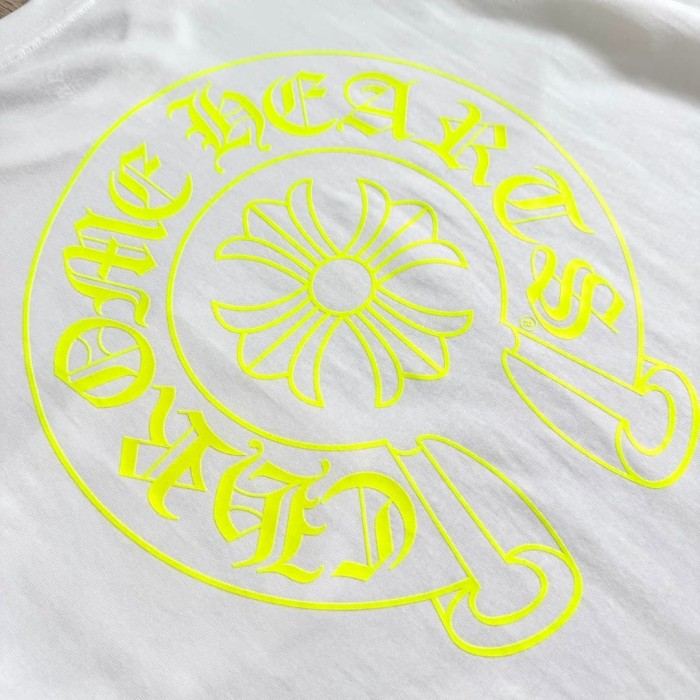 1:1 quality version Back Fluorescent Yellow-Green Horseshoe Cross Print Tee 2 colors 29306217