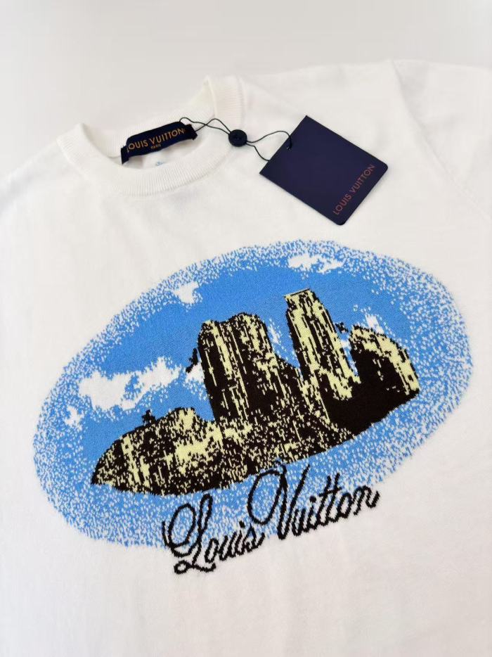 1:1 quality version Crayon Hand Drawn Landscape Print Tee 29306279
