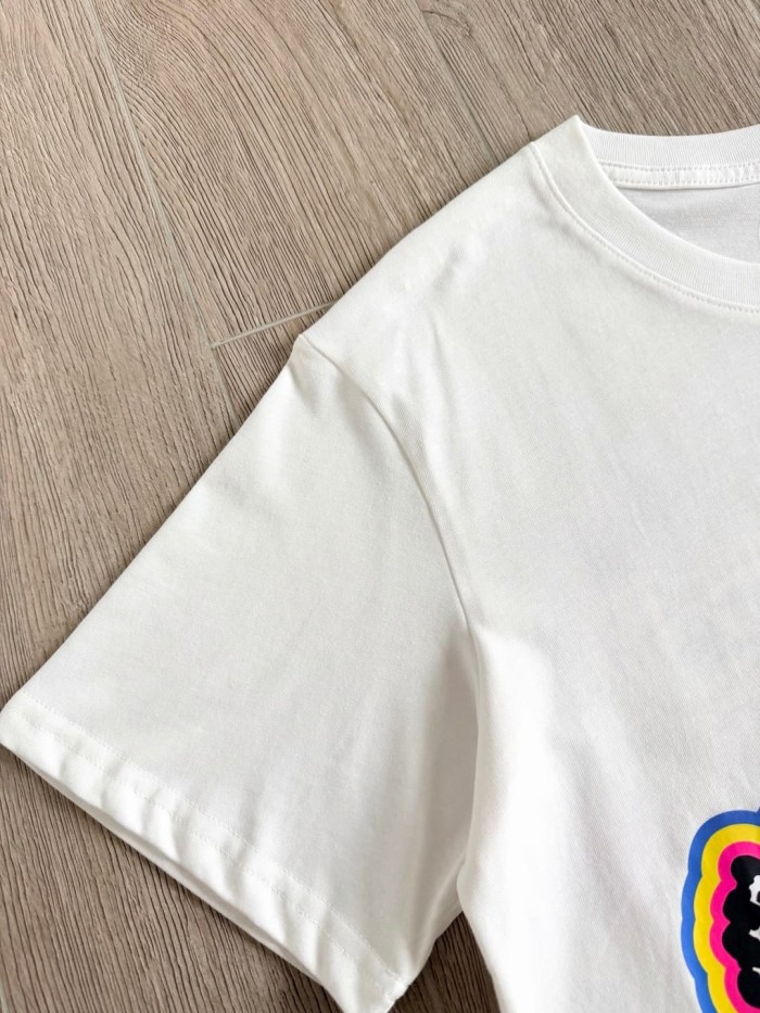 1:1 quality version Rainbow Outline Skull Print Tee 2 colors 29306208