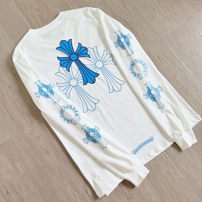 1:1 quality version Blue Triple Element On Both Arms Thirty Cross Print On Back Long Sleeve T-Shirt 2 colors 29306224