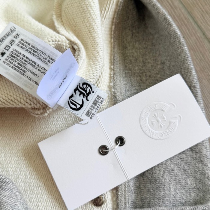 1:1 quality version Triple Cross Patch Embroidery Grey Flocking Hoodie 29306317
