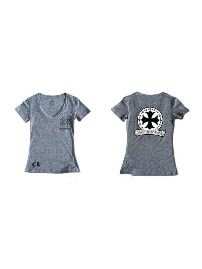 1:1 quality version Round Cross Flower Print On Back V Neck Tee for girls 29306364
