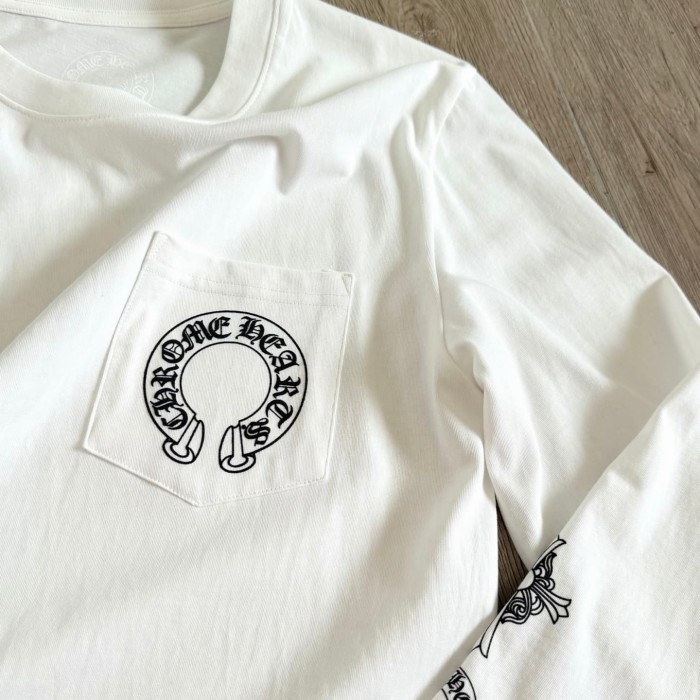 1:1 quality version Cross Sanskrit Scroll Print Long Sleeve T-Shirt 2 colors 29306222
