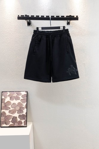 Streetwear Leather Cross Patch Applique Embroidery Elastic Drawstring Baggy Sweat Shorts 2 colors 29306496