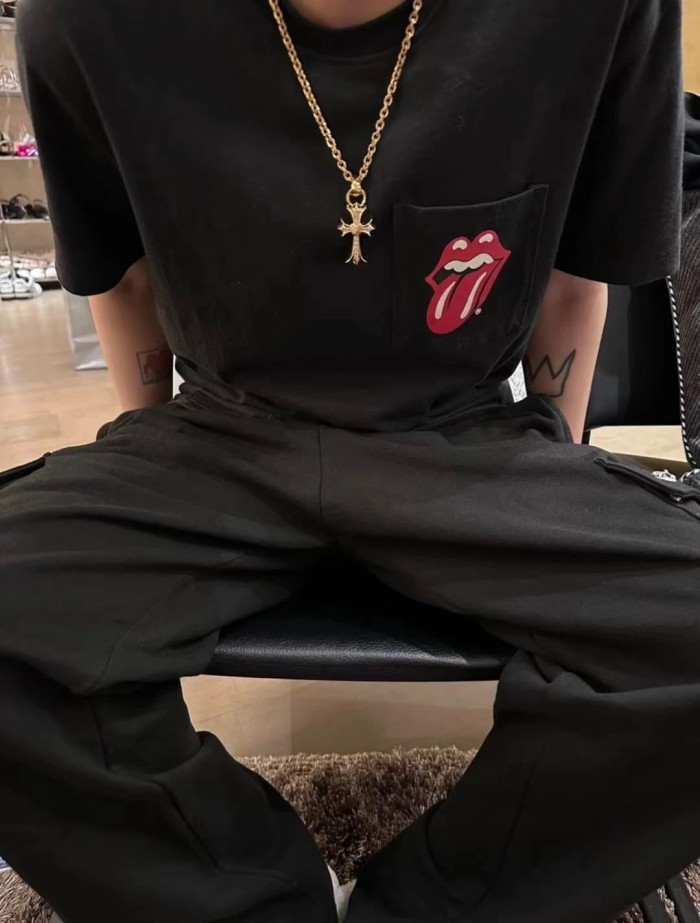 1:1 quality version Rolling Stones Collab Red Big Tongue Print Tee 29306215