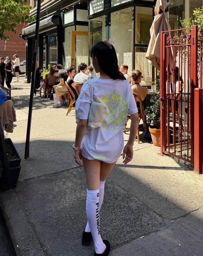 1:1 quality version Back Fluorescent Yellow-Green Horseshoe Cross Print Tee 2 colors 29306217