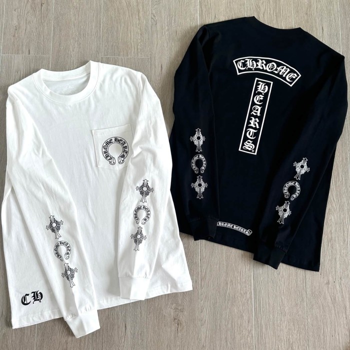 1:1 quality version Cross Sanskrit Scroll Print Long Sleeve T-Shirt 2 colors 29306222