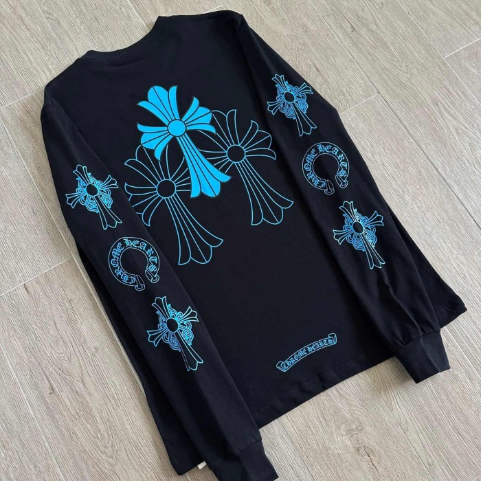 1:1 quality version Blue Triple Element On Both Arms Thirty Cross Print On Back Long Sleeve T-Shirt 2 colors 29306224