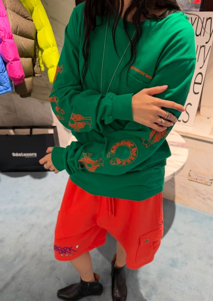 1:1 quality version Orange Triple Element On Both Arms Large Horseshoe Print On Back Long Sleeve T-Shirt 29306223
