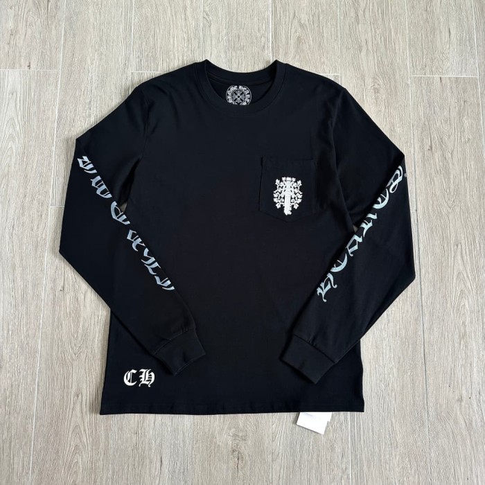 1:1 quality version Sword Vine Sanskrit Silver Foil Glitter Long Sleeve T-Shirt 2 colors 29306219