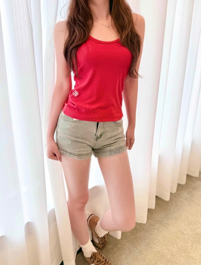 1:1 quality version Cross Flower Embroidery Knit Cami Top 3 colors 29306376