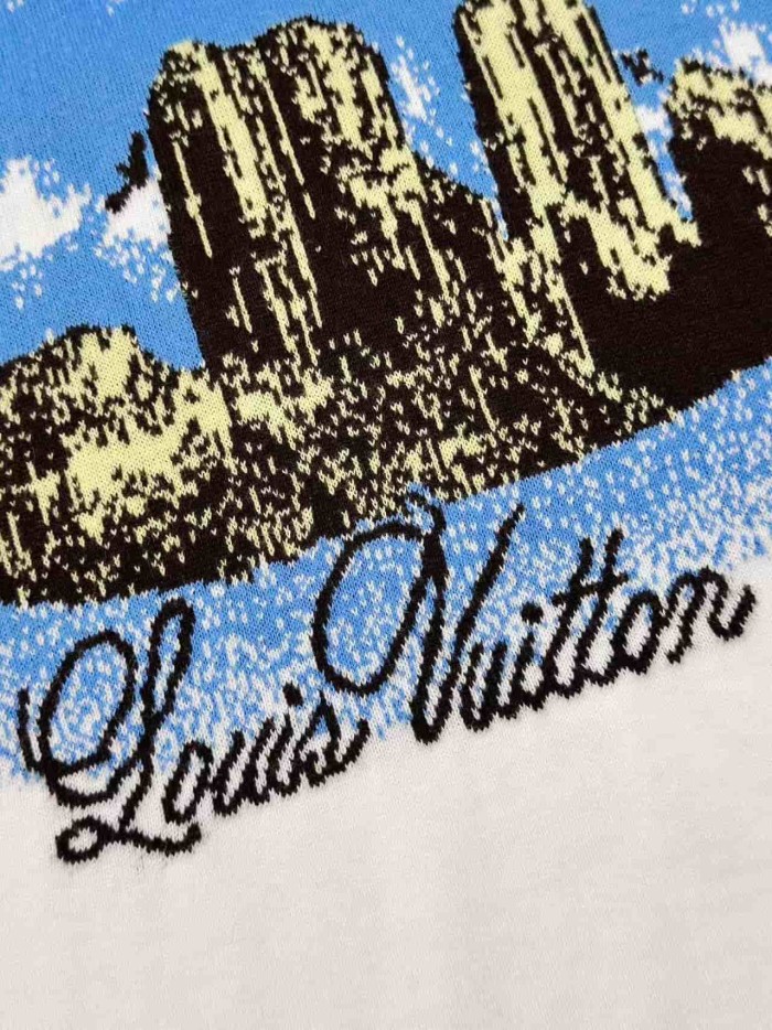 1:1 quality version Crayon Hand Drawn Landscape Print Tee 29306279