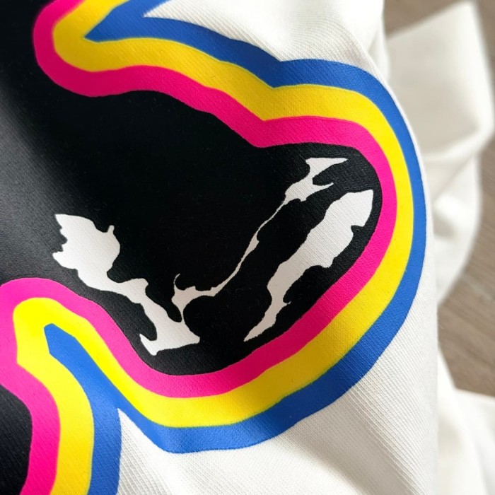1:1 quality version Rainbow Outline Skull Print Tee 2 colors 29306208