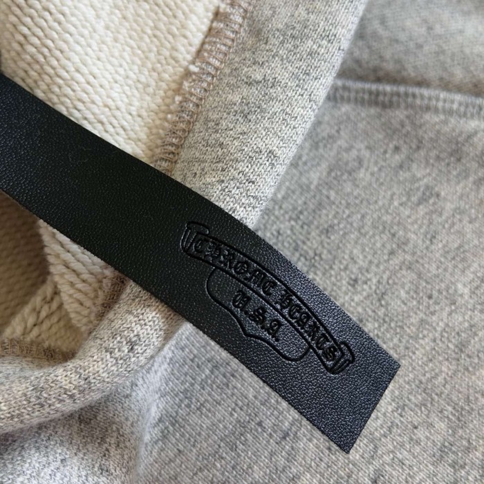 1:1 quality version Triple Cross Patch Embroidery Grey Flocking Hoodie 29306317