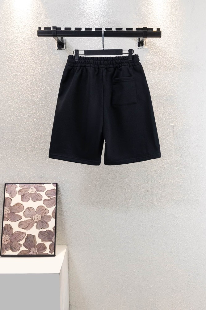 Streetwear Leather Cross Patch Applique Embroidery Elastic Drawstring Baggy Sweat Shorts 2 colors 29306496