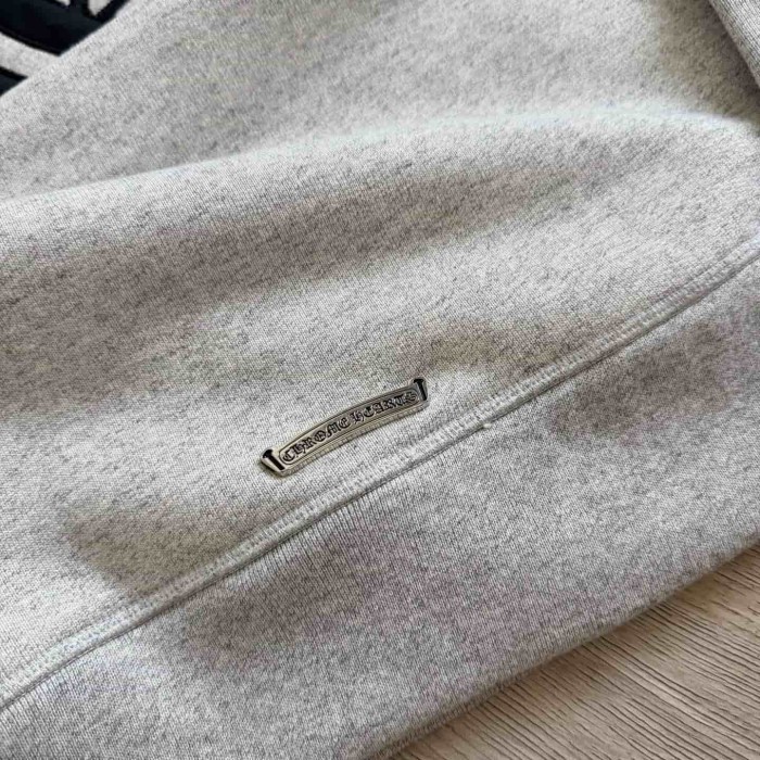 1:1 quality version Triple Cross Patch Embroidery Grey Flocking Hoodie 29306317