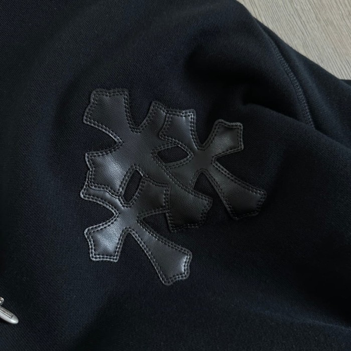 1:1 quality version Triple Cross Leather Patch Half Zip Sweatshirt 29306316