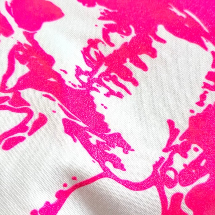 1:1 quality version Fluorescent Pink Skull Print Tee 2 colors 29306212