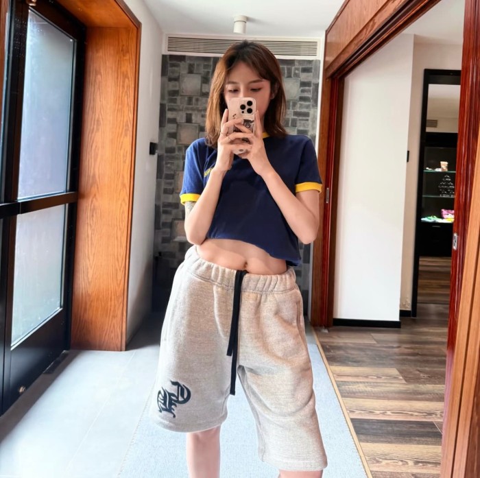 1:1 quality version Letter Patch Embroidery Grey Shorts 29306319