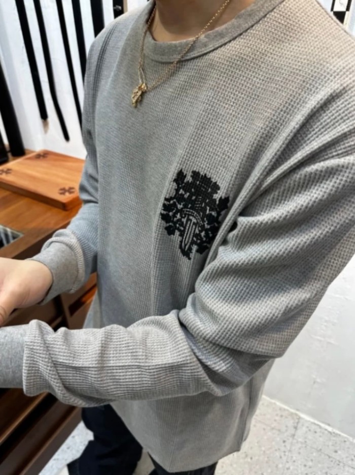 1:1 quality version Sword Vine Waffle Print Long Sleeve T-Shirt 2 colors 29306220