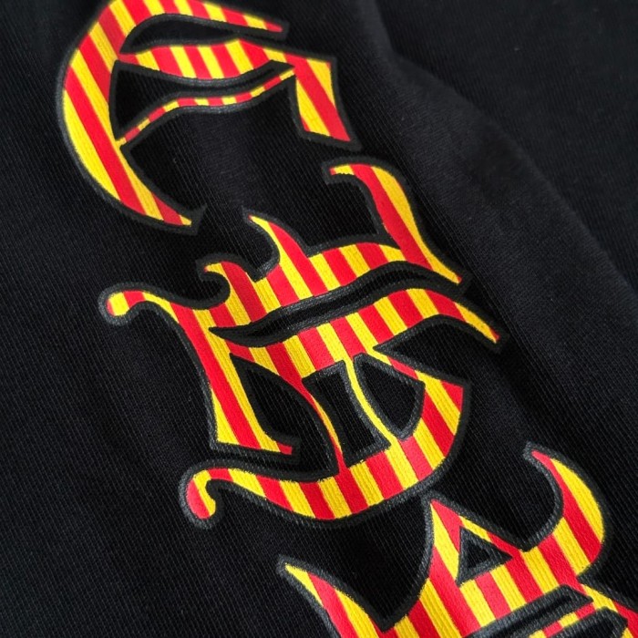1:1 quality version Sword Vine Stripe Color Block Sanskrit Print Long Sleeve T-Shirt 29306221