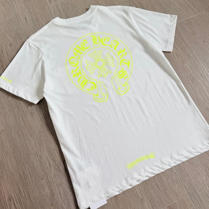 1:1 quality version Back Fluorescent Yellow-Green Horseshoe Cross Print Tee 2 colors 29306217
