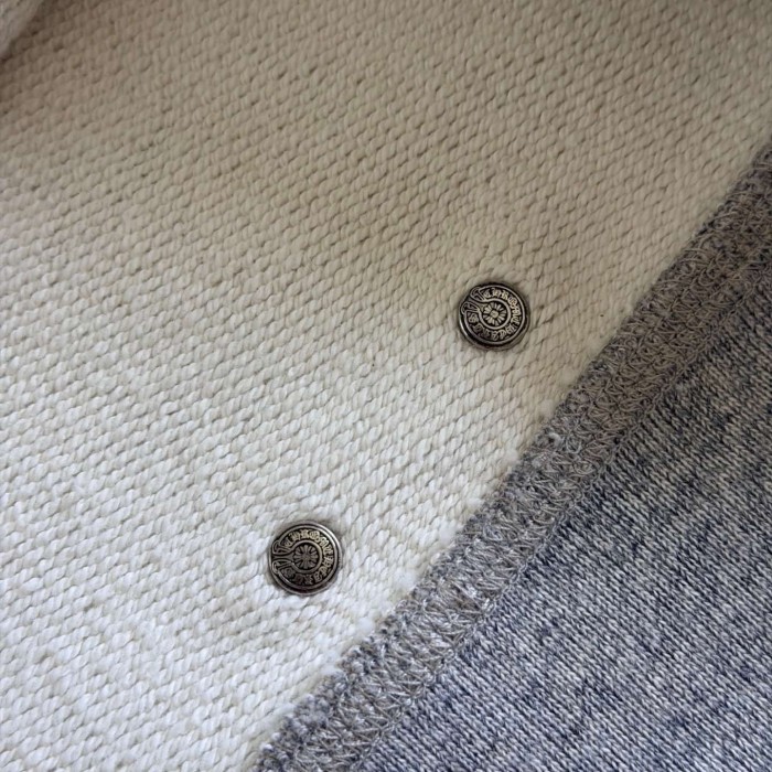 1:1 quality version Triple Cross Patch Embroidery Grey Flocking Hoodie 29306317
