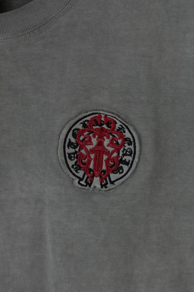 1:1 quality version Front Chest Round Cross Logo Patch Back Dagger Ornament Totem Embroidery Washed  T-shirt 2 colors 29306868