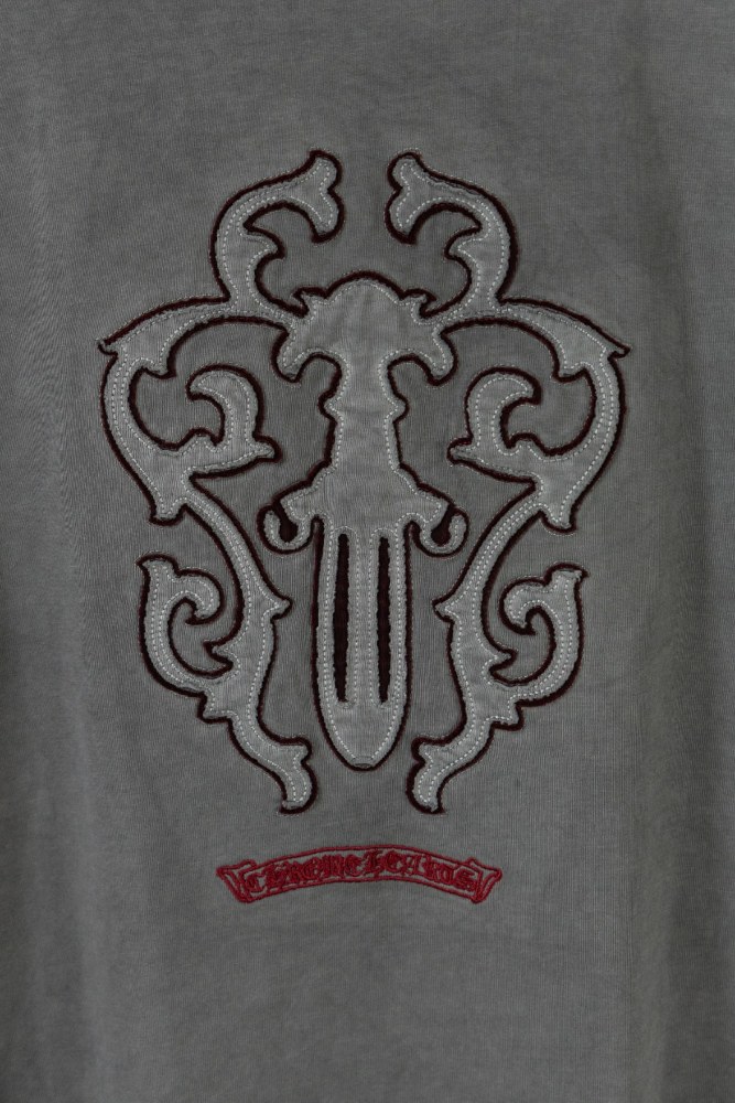 1:1 quality version Front Chest Round Cross Logo Patch Back Dagger Ornament Totem Embroidery Washed  T-shirt 2 colors 29306868
