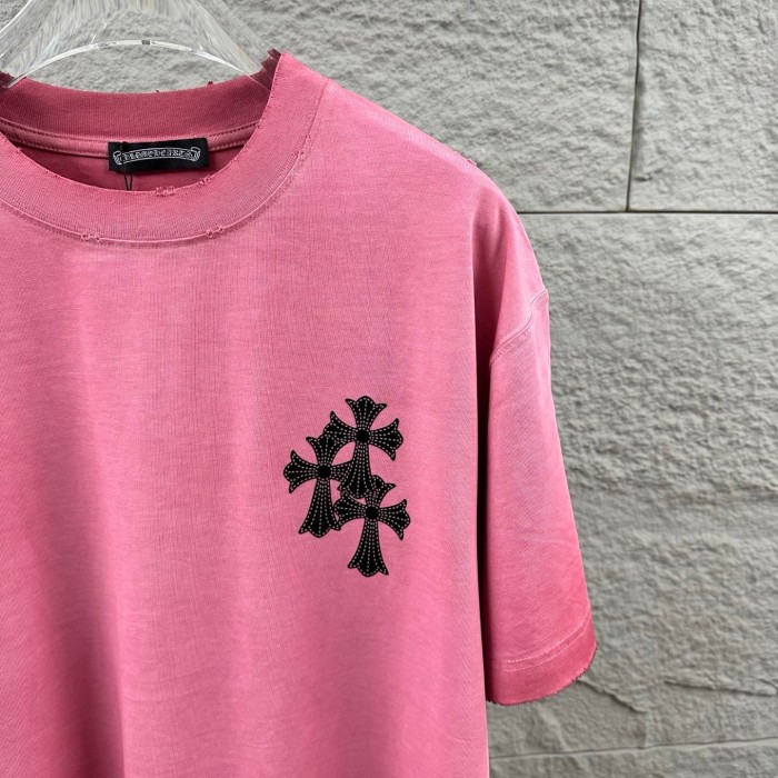 1:1 quality version Front Mini Triple Cross Logo Back Diamond Stacked Cross Gothic Script Print  T-shirt 4 colors 29306896