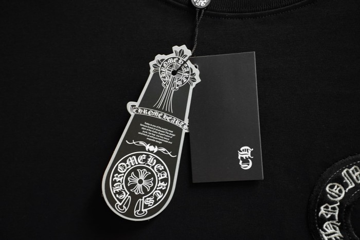 1:1 quality version Gothic Letter Print Back Full Circular Horseshoe Cross Embroidery Print T-shirt 2 colors 29306923