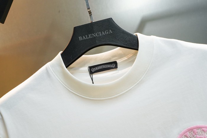 1:1 quality version Gothic Letter Print Back Full Circular Horseshoe Cross Embroidery Print T-shirt 2 colors 29306923
