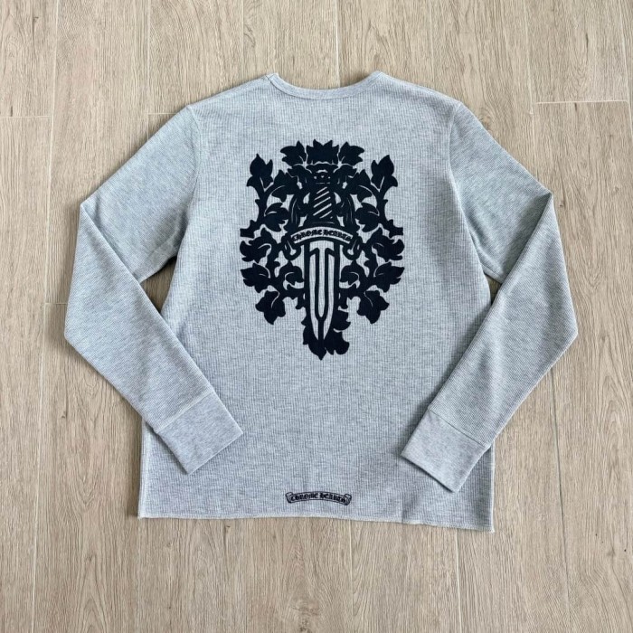 1:1 quality version Sword Vine Waffle Print Long Sleeve T-Shirt 2 colors 29306220