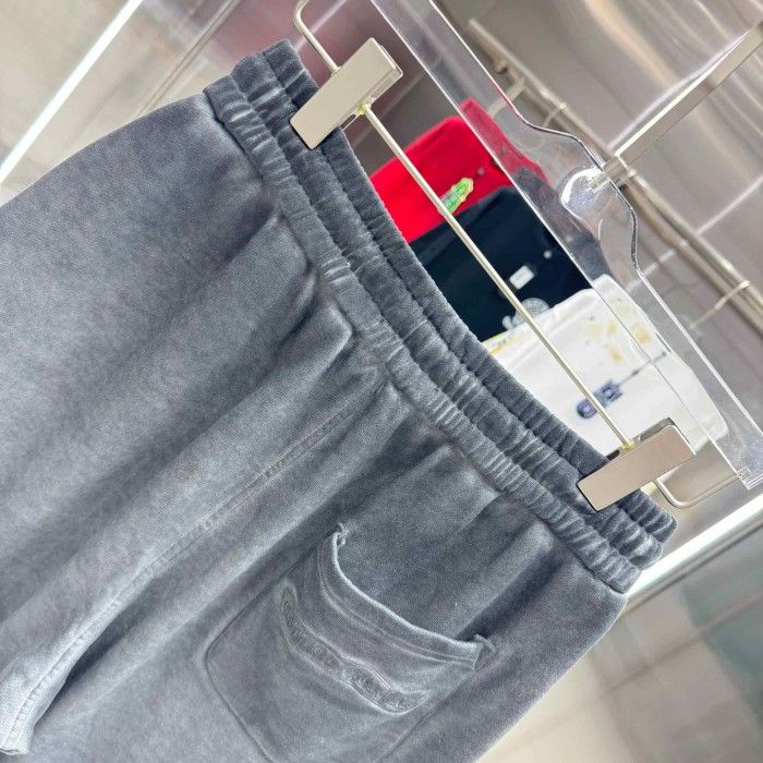 Circle Frayed Edge Patch Embroidery Gradient Washed Drawstring Sweat Shorts 3 colors 29306876