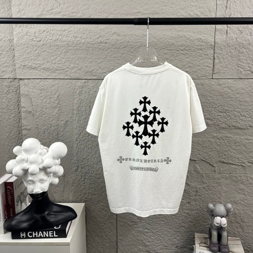 1:1 quality version Front Mini Triple Cross Logo Back Diamond Stacked Cross Gothic Script Print  T-shirt 4 colors 29306896