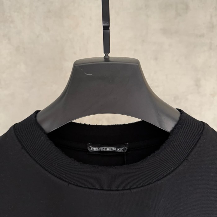 1:1 quality version Small Cross Ribbon Scroll Letter Back Large Ornate Floral Cross Interlaced Banner Gothic T-shirt 2 colors 29306939